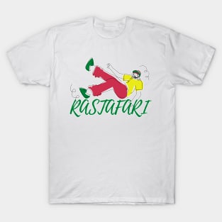 Rasta boy drawn with black and white lines representing cultural values and traditions. T-Shirt